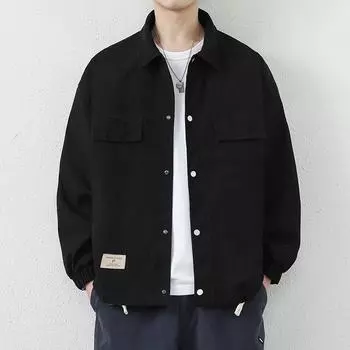 Куртка мужская весна и осень американский свободный топ мужской модный бренд повседневный красивый пиджак с лацканами мужской топ M