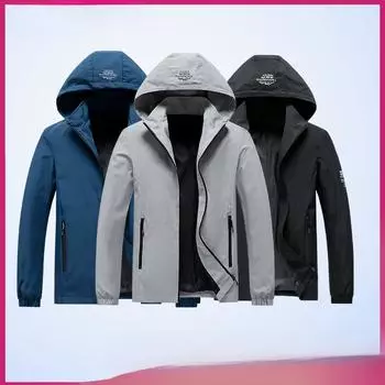 Куртка мужская весна и осень куртка со съемным капюшоном мужская куртка для бокса куртки с капюшоном куртки для активного отдыха ветрозащитные куртки S чёрный