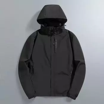 Куртка мужская весна и осень мужская американская ветрозащитная водонепроницаемая ветровка мужская спортивная куртка кардиган M чёрный