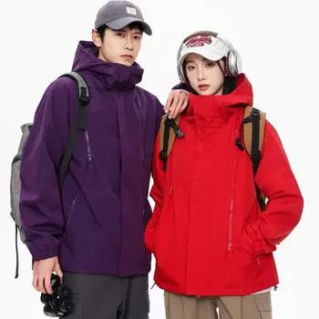 Куртка мужская весна и осень мужская изящная ветрозащитная водонепроницаемая ветровка мужская женская спортивная куртка кардиган M чёрный