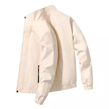 Куртка мужская весна и осень мужская повседневная куртка для активного отдыха водонепроницаемая стойка воротник однотонная куртка M чёрный