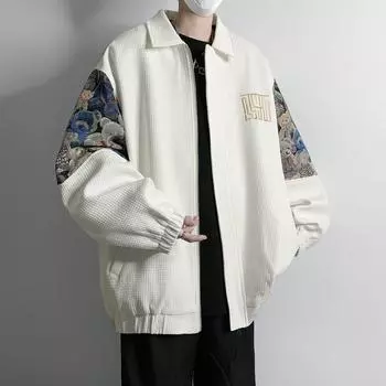 Куртка мужская, весна и осень, новая корейская версия универсальной повседневной молодежной свободной спортивной куртки в тон цветам M