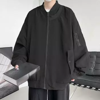 Куртка мужская весна и осень новая куртка мужская модная универсальная повседневная бейсболка воротник мужской топ M