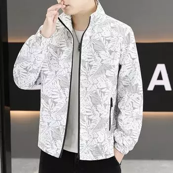 Куртка мужская весна и осень новая повседневная куртка с воротником-стойкой мужская спортивная модная свободная верхняя одежда для мужчин M