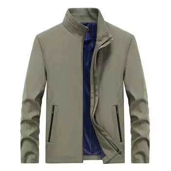 Куртка мужская весна и осень новый деловой повседневный свободный лацкан средний возраст тонкий мужской пальто топ M