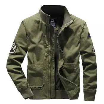 Куртка мужская весна и осень новый стиль красивая повседневная свободная большого размера мужская молодежная верхняя куртка пилот тренд M