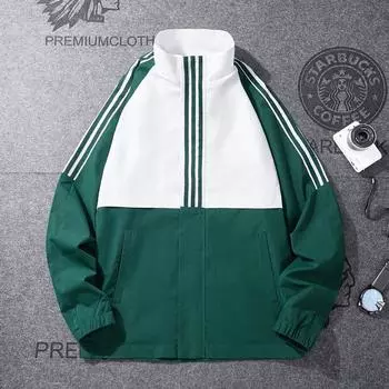 Куртка мужская весна и осень новый стиль длинный рукав воротник стойка красивый подходящий корейский модный повседневный пиджак пальто M