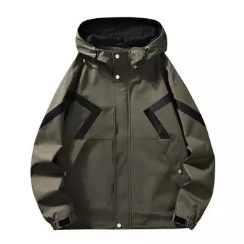 Куртка мужская весна и осень новый тренд свободная молодежная мода универсальная повседневная куртка M