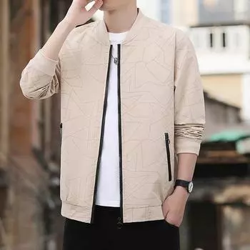 Куртка мужская весна и осень повседневная мужская новая красивая универсальная куртка мужская свободная тонкая верхняя часть M