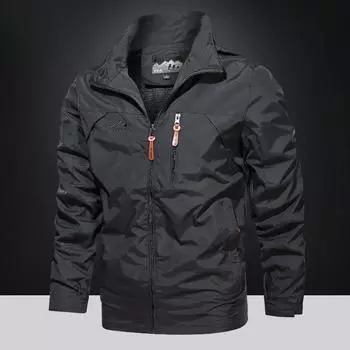 Куртка мужская весна и осень повседневная универсальная свободная молодежная верхняя мужская куртка летняя с капюшоном Clip M серый