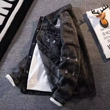 Куртка мужская весна и осень ретро мужская инструментальная куртка свободная повседневная 3XL