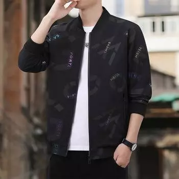 Куртка мужская весна и осень в гонконгском стиле свободный повседневный спортивный кардиган мужская одежда куртка M серый