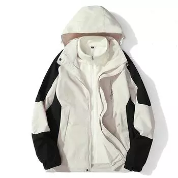 Куртка мужская весна-осень американская модная брендовая ветрозащитная повседневная куртка для активного отдыха три в одном с капюшоном мужская одежда M чёрный