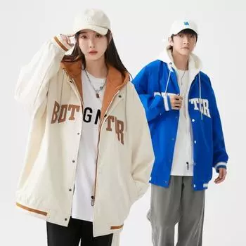Куртка мужская весна-осень, модный бренд Гонконга, повседневная куртка, свободная, корейский стиль, модная бейсбольная форма, одежда для пар, кардиган, куртка S