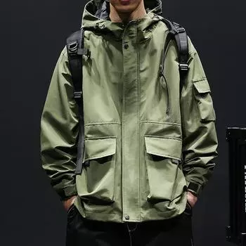 Куртка мужская ветрозащитная и водонепроницаемая для весны и осени, утолщенная рабочая куртка, мужская зимняя куртка большого размера в стиле милитари зеленого цвета M