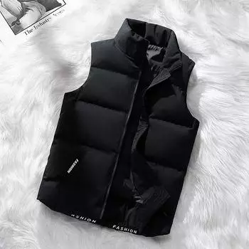 Куртка мужская жилет осень и зима утолщенная куртка для верховой езды повседневная Большие ярды плечи хлопковая одежда универсальная верхняя одежда хлопковая майка мужская M