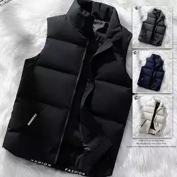 Куртка мужская жилет осень и зима утолщенная куртка для верховой езды повседневная Большие ярды плечи хлопковая одежда универсальная верхняя одежда хлопковая майка мужская M