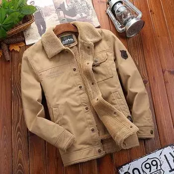 Куртка мужская зимняя флисовая утепленная повседневная теплая мужская одежда для мужчин зимняя мужская куртка для отцов осень и зима мужское пальто M