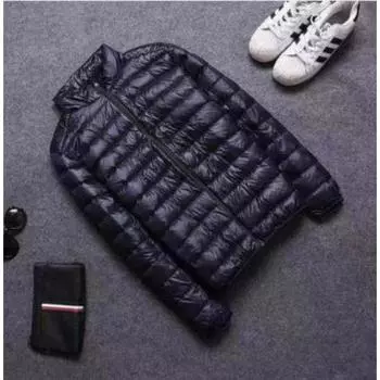 Куртка мужская зимняя с капюшоном и легким перьевым хлопком, с воротником-стойкой, большого размера, с хлопковой подкладкой S