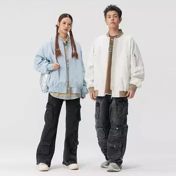 Куртка Мужские и женские пальто Американские ретро-куртки-бомберы Бейсбольная форма Мужские и женские модные брендовые нишевые пальто для инструментов Мужские M