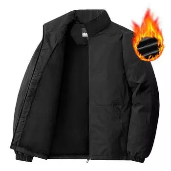 Куртка, мужское бархатное пальто большого размера, свободный покрой, воротник-стойка XXXXXL чёрный