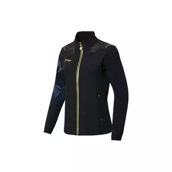 Куртка на молнии с логотипом для настольного тенниса Li Ning, женские куртки, черный цвет, AYYR438-2 S