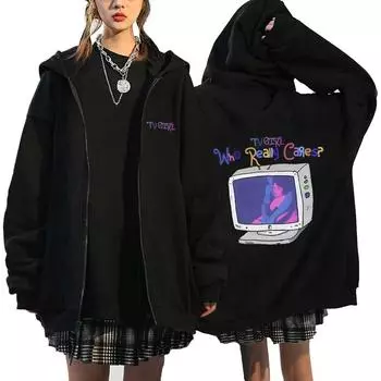 Куртка на молнии с принтом T-Girl для мужчин и женщин, для тех, кто действительно заботится, креативная толстовка с капюшоном, модная одежда, универсальная толстовка с капюшоном на осень и зиму S