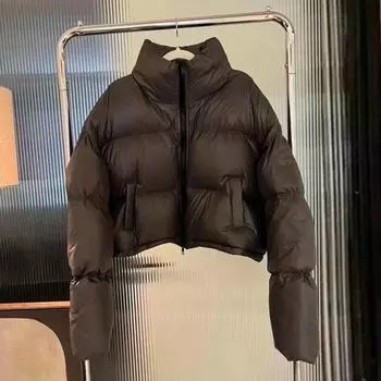 Куртка на молнии, женская, ветрозащитная, термо-хлопковая, с воротником-стойкой, толстая, с длинным рукавом, мягкая, осенне-зимняя, женская куртка M вино красного