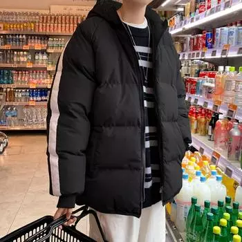 Куртка на пуху с хлопковой подкладкой, мужская куртка на хлопковой подкладке, куртка на хлопковой подкладке в гонконгском стиле, утолщенное пальто, куртка на хлопковой подкладке M