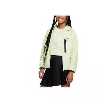 Куртка Nike Sportswear City Lightweight Woven Waterproof Comfortable Casual Jacket Детские куртки Lime-Ice Black FZ4905-303 M