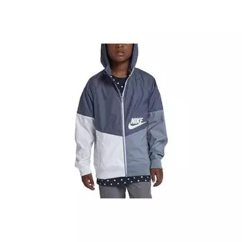 Куртка Nike Sportswear Windrunner с логотипом и цветным блоком, повседневная, с капюшоном, детские куртки, цвет Radiant-Blue 939558-491 L