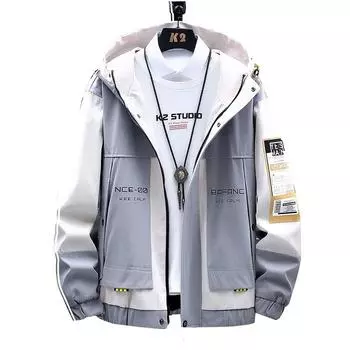 Куртка осенняя мужская куртка повседневная мужская куртка с воротником-стойкой плюс размер пальто 8XL M церулеан голубой