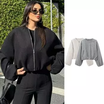 Куртка осенняя женская шикарная свободная женская куртка элегантная модная уличная теплая молодежная куртка L белый