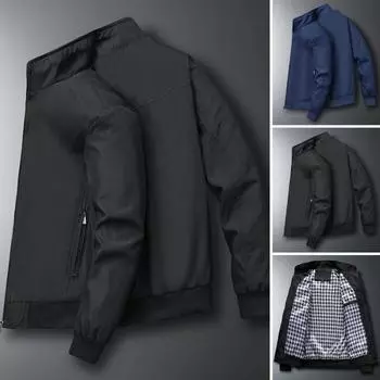 Куртка, пальто, клетчатая подкладка, морозостойкая эластичная подол, простая повседневная облегающая однотонная верхняя одежда, повседневная одежда M