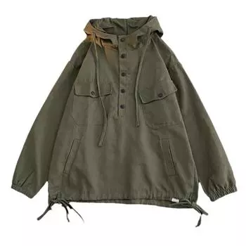 Куртка пальто мужская в гонконгском стиле с капюшоном функциональная весна и осень Ins модная брендовая свободная универсальная толстовка куртка в стиле хип-хоп L чёрный