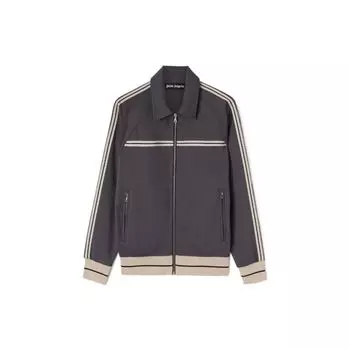 Куртка Palm Angels Mini Tape Track Jacket темно-серая/белая мужская уличная PMBD038F22FAB0010703 M