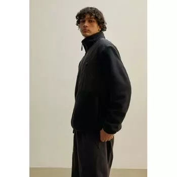 Куртка-плюшевый миди среднего слоя HM черного цвета XS