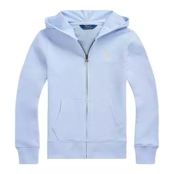 Куртка Polo Ralph Lauren FW24, однотонная, с вышивкой в виде маленького пони, с капюшоном, на молнии, с длинным рукавом, детские куртки синего цвета 313926045-003 L