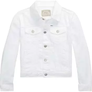 Куртка Polo Ralph Lauren Kids, однотонная, с буквенным логотипом, однобортная, с длинным рукавом, детская, белая 313933808-001 S