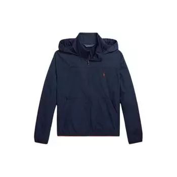 Куртка Polo Ralph Lauren Ss24 Однотонная Вышивка Маленьким Пони Водоотталкивающая С Капюшоном На Молнии Повседневная Детская куртка Темно-синяя CWPOOTWY6020290-410 M