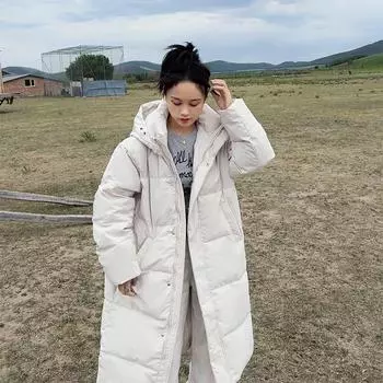 Куртка-пуховик Bakery, женское зимнее пальто средней длины, куртка из плотного хлопка в корейском стиле, новый стиль S чёрный