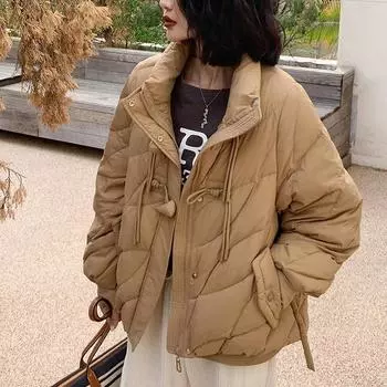Куртка-пуховик Bread, женская куртка-пуховик высокого качества, зимнее пальто на утином пуху, женская корейская версия, короткая зимняя одежда M (recommended within 60kg) белый