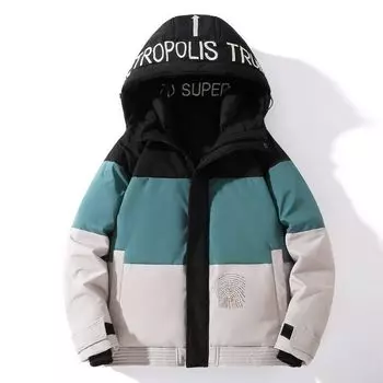 Куртка-пуховик мужская и женская, короткая, утолщенная, зимняя, новая, с капюшоном, для отдыха на природе, пара M темно-коричневого