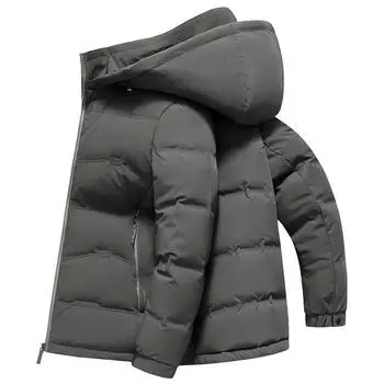 Куртка-пуховик мужская короткая в стиле папы, утолщенная, со съемным капюшоном, деловая, повседневная, легкая, роскошная, мужская зимняя теплая куртка M