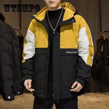 Куртка-пуховик, мужская повседневная уличная одежда с воротником-стойкой, толстое теплое пальто с хлопковой подкладкой, легкая мужская уличная одежда M зелёный