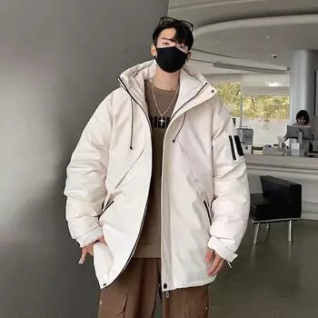 Куртка Пуховик Осень и зима Новая мода Повседневная универсальная куртка Модная свободная утолщенная куртка для пары M
