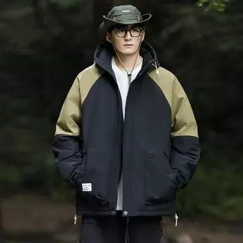 Куртка-пуховик с капюшоном, цветная белая куртка на утином пуху, большой размер, свободная, водонепроницаемая зимняя куртка M