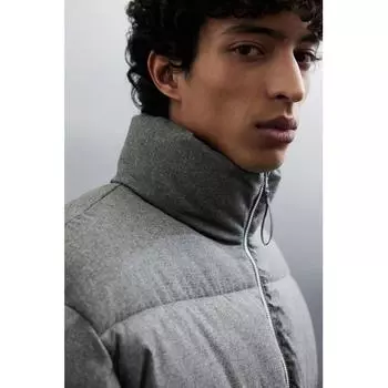 Куртка-пуховик с водоотталкивающим покрытием HM свободного кроя, темно-серая XS