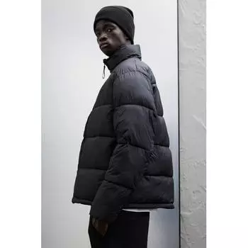 Куртка-пуховик с водоотталкивающим покрытием HM свободного кроя черного цвета XS