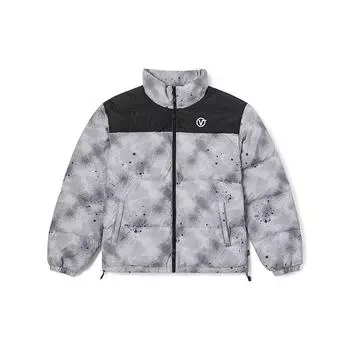 Куртка-пуховик Vans с нашивкой-логотипом и воротником-стойкой, с брызгами, серая VN0A7YK1YC9 S